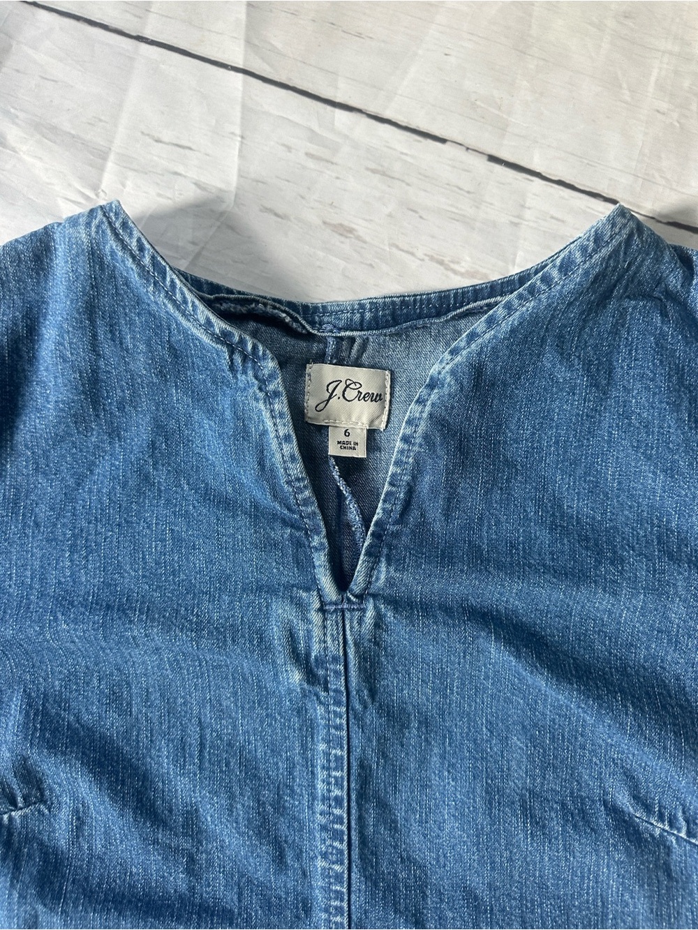 J. Crew Blue Denim Short Sleeve Shift Dress size 6 - Picture 6 of 13